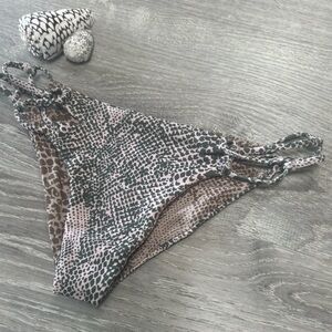 ACACIA swimwear Snakeskin Print Bikini Bottoms low rise cheeky XS P benoa MINT